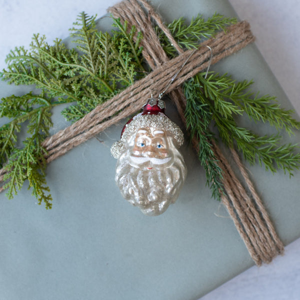 3.5" RED SANTA HEAD ORNAMENT