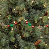 72" RED, GREEN & SILVER BEAD & TINSEL GARLAND