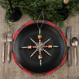 VINTAGE RED & GREEN SNOWFLAKE ORNAMENT