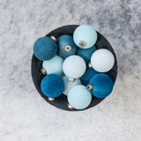 SET/ 12 - 1.75" BLUE FLOCKED BALLS