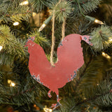 5.5" RED METAL ROOSTER ORNAMENT