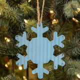 6" BLUE METAL SNOWFLAKE ORNAMENT