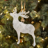 10" WHITEWASHED REINDEER ORNAMENT